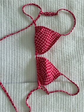 Wilo The Label Checkered Triangle Bikini - Top and Bottoms NWT size Medium